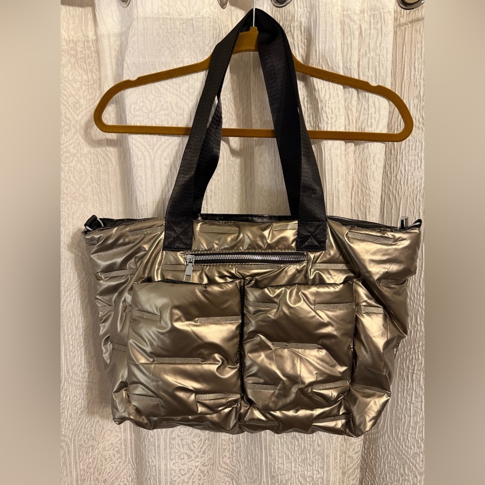 “Puffer” Metallic Tote Bag